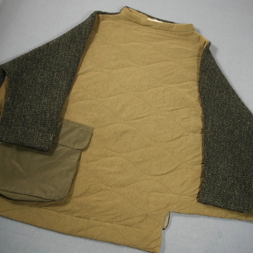 Alembika Urban Quilted Wool Blend Oversized Pocket Women Pullover M Asymmetric